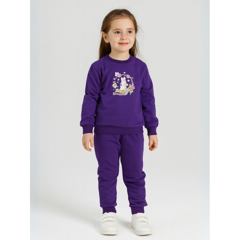بجامة بأكمام طويلة بناتي للأطفال لون بنفسجي