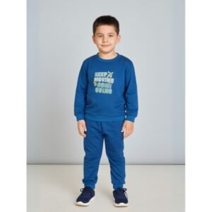بجامة بأكمام طويلة للأطفال لون أزرق