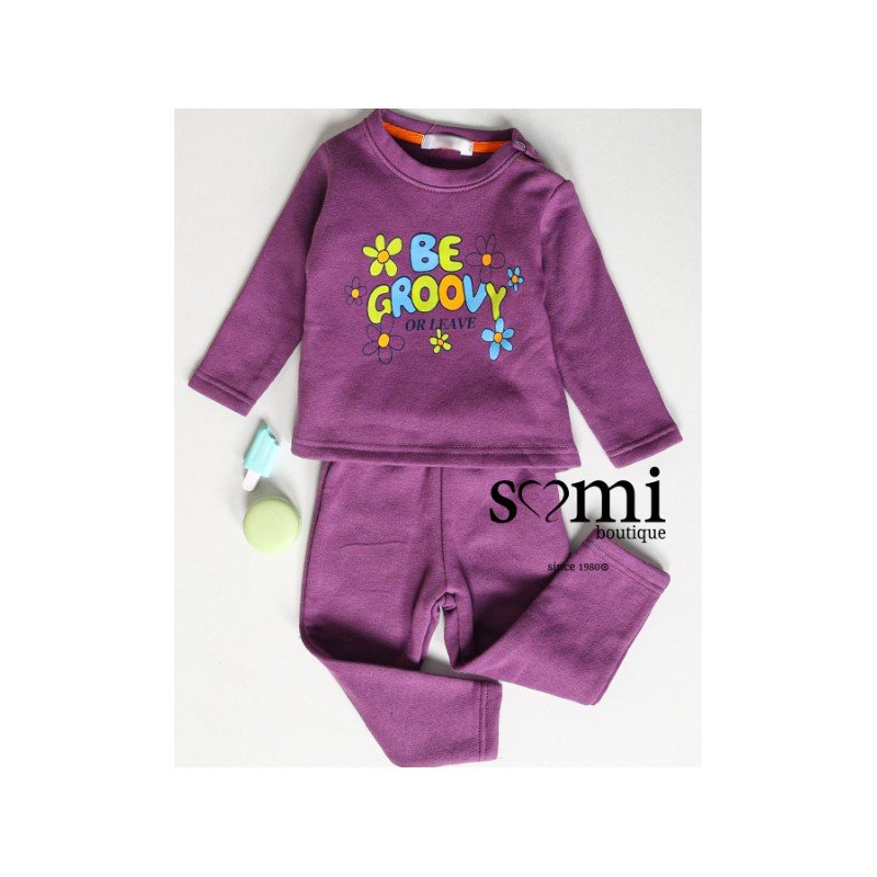 بجامة شتوية قطعتين للأطفال لون بنفسجي بتصميم Be Groovy من Sami Boutique