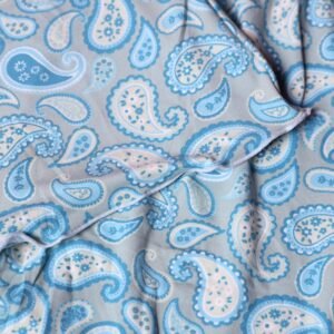 بجامة صيفية للنساء لون أزرق بتصميم زخارف