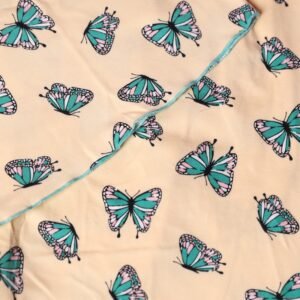 بجامة صيفية للنساء لون أصفر بتصميم فراشات