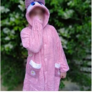 بجامة فرو قطعتين للنساء لون زهري