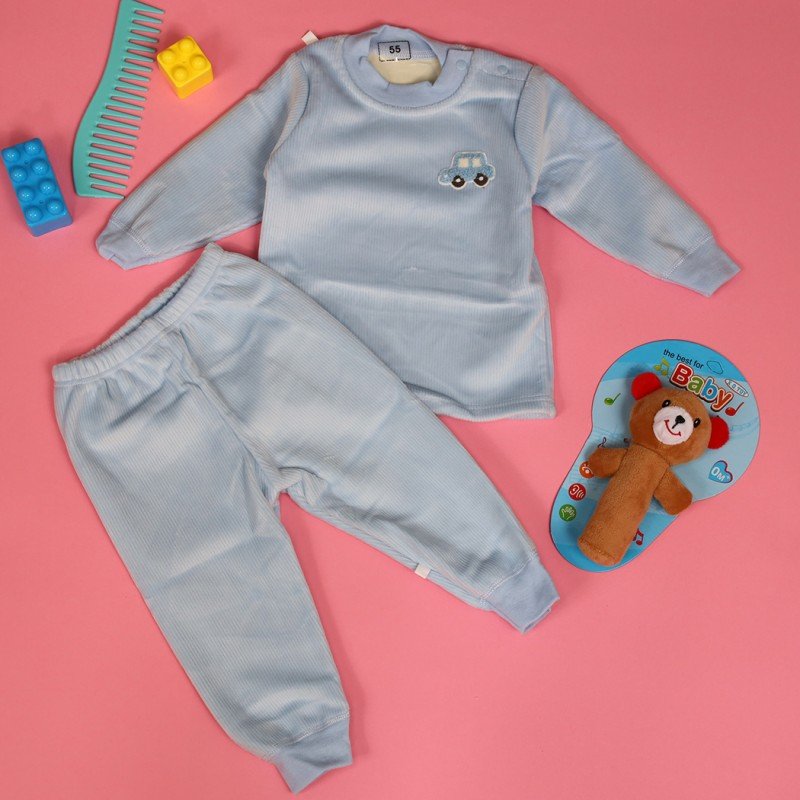 بجامة (قطعتين) للأطفال لون رمادي