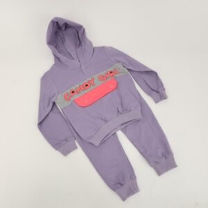 بجامة للأطفال قطعتين لون بنفسجي بتصميم Candy Girl