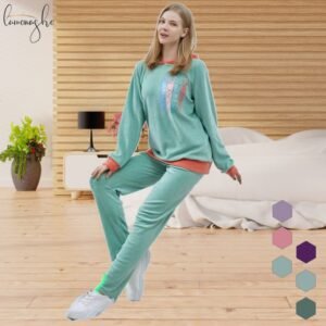 بجامة نسائية مُكونة من قطعتين لون فيروزي