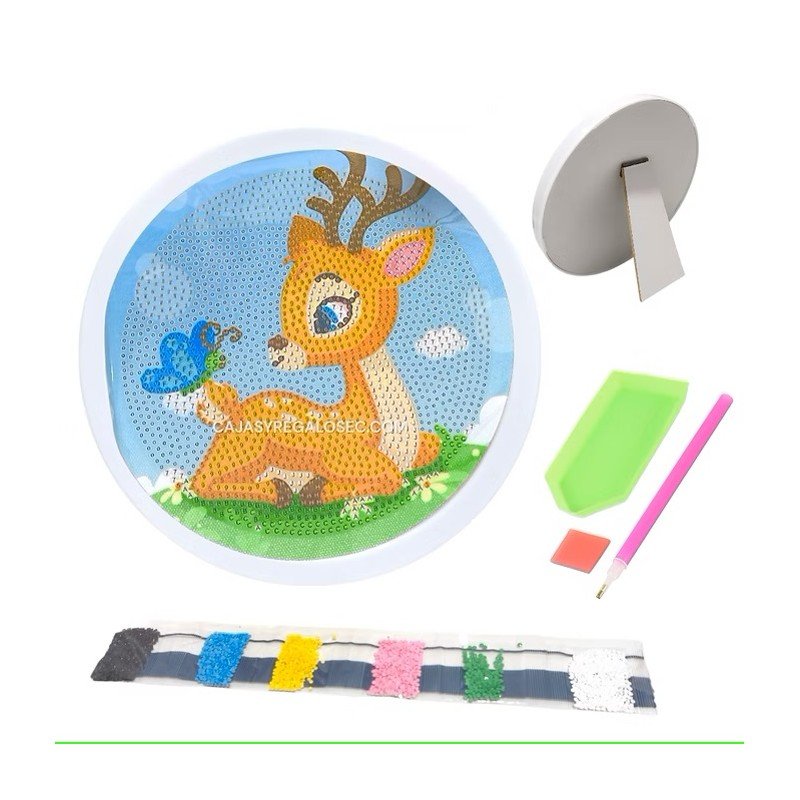 برواز مع مسند خرز دائري قطر 17 سم شكل غزال