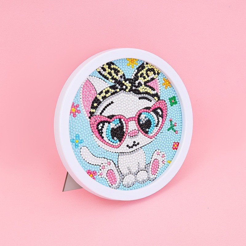 برواز مع مسند خرز دائري قطر 17 سم شكل قطة لطيفة - Image 2