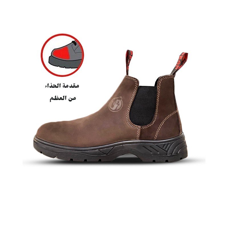 بسطار العمل شبابي مصنوع من الجلد الصناعي الكموش المقاوم للصدمات بمقدمة عظم