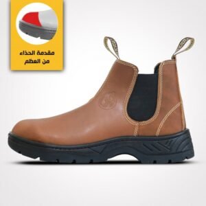 بسطار عمل جلد متين وقوي بمقدمة عظم مقاومة للصدمات