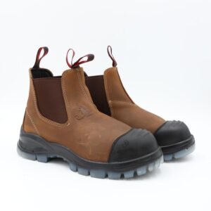 بسطار عمل من Scorpion مقدمة جلدة بلاستيك حماية لون أسود للرجال لون بني