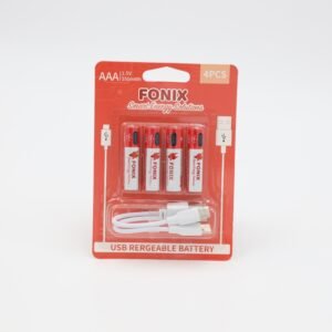 بطاريات شحن من فونيكس مع كابل يو اس بي عدد 4 AAA (1.5 فولت)   550mWh