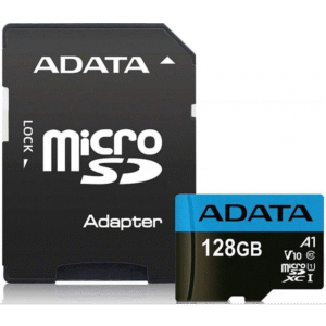 بطاقة ذاكرة من ايه داتا سعة 128 جيجا- ADATA 128GB Premier microSDXC UHS-I / Class 10 V10 A1 Memory Card with SD Adapte