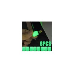 بكج 8 قطع إضاءة LED لإطارات السيارات والدراجات - متوهجة في الظلام - مقاوم للماء وضد التآكل - لون أحمر