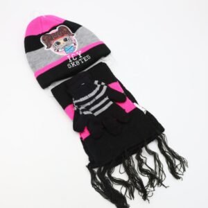 بكج LOL طاقية + كفوف + لفحة لون اسود+سكني