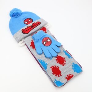 بكج ديزني طاقية +كفوف + لفحة SPIDER MAN ازرق ورمادي