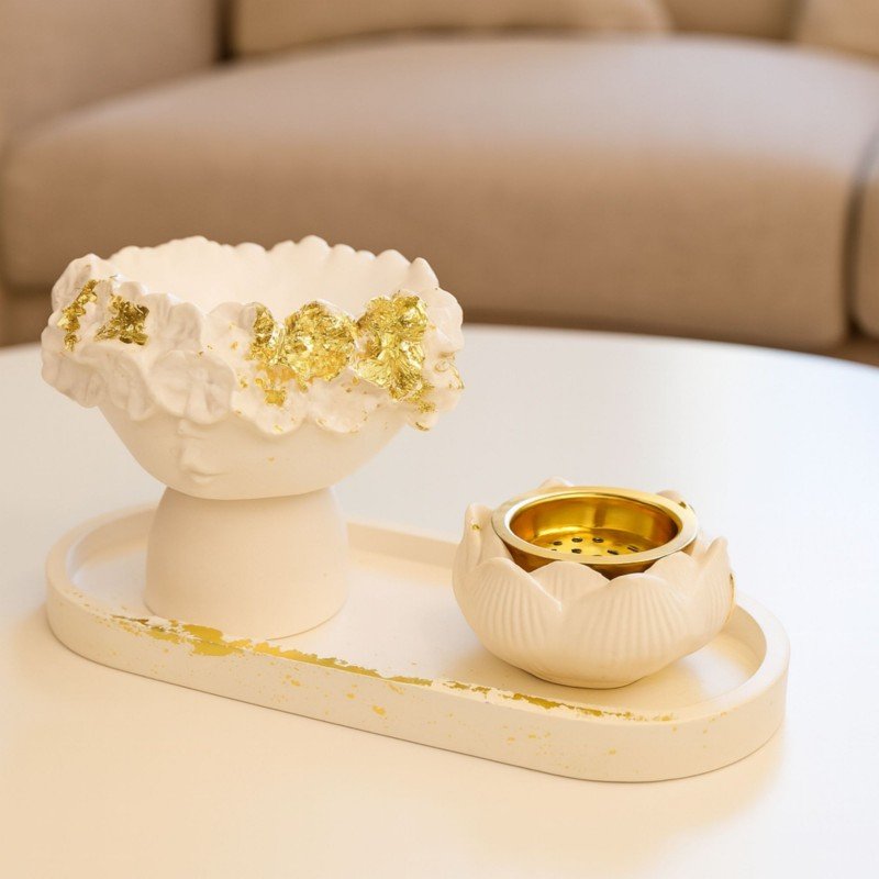 بكج ديكور كونكريت مكون من3 قطع صناعة يدوية Hand Made