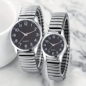 بكج ساعة عدد 2 للكبلز - - حزام ستانلس مضاد للصدأ - لون فضي