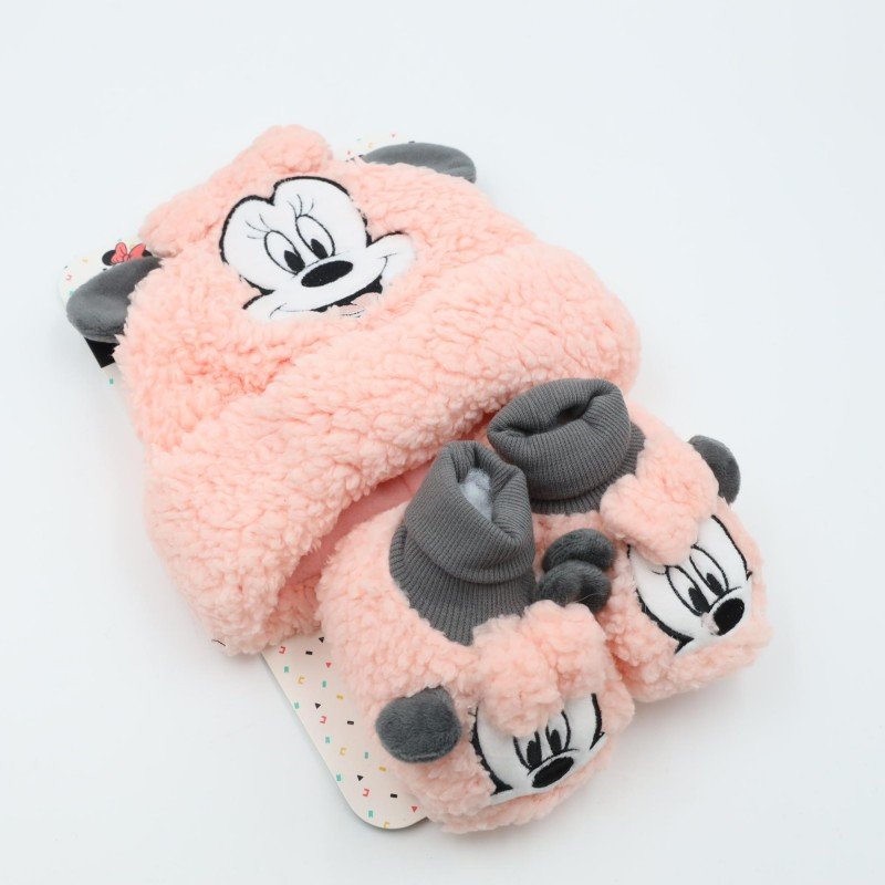 بكج طاقية +الشين - عمر من 6- 24 شهر MINNIE MOUSE زهري