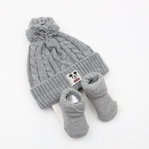 بكج طاقية + جرابات لمولد جديد MICKEY MOUSE لون سكني