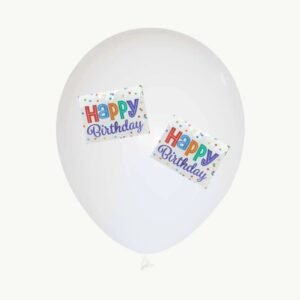 بلالين الحفلات واعياد الميلاد جودة ممتازة ( 10 بلالين ) لون ابيض مرسم