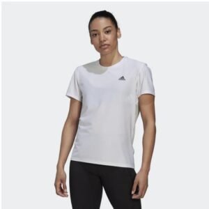 بلوزة ادي راننر من اديداس كم قصير للنساء لون أبيض adidas ADI RUNNER TEE