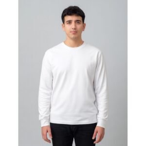 بلوزة بأكمام طويلة للرجال لون أبيض