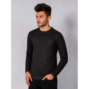 بلوزة بأكمام طويلة للرجال لون أسود