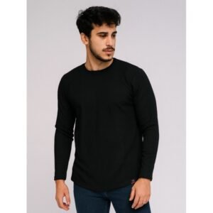 بلوزة بأكمام طويلة للرجال لون أسود