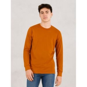 بلوزة بأكمام طويلة للرجال لون بني