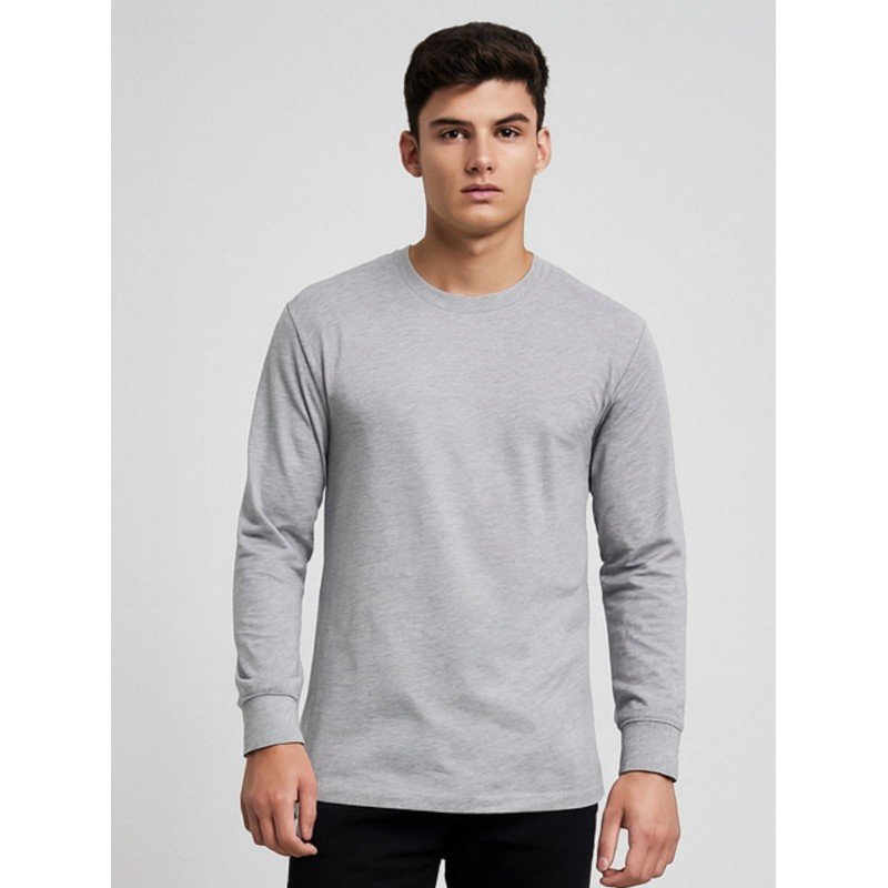 بلوزة بأكمام طويلة للرجال لون رمادي