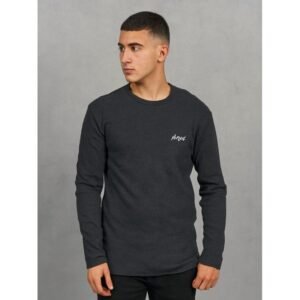بلوزة بأكمام طويلة للرجال لون رمادي غامق