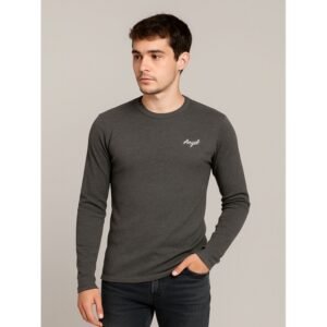 بلوزة بأكمام طويلة للرجال لون رمادي فاتح