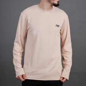 بلوزة بدي قطنية خفيفة بأكمام طويلة لون بيج