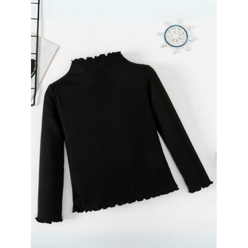 بلوزة بناتي لون اسود كم طويل
