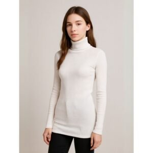 بلوزة بودي جولف بأكمام طويلة للنساء لون أبيض