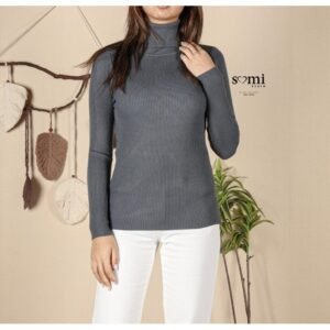 بلوزة جولف للنساء لون رمادي غامق