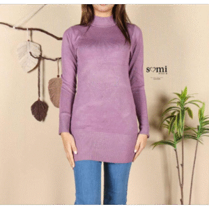 بلوزة جولف للنساء لون نهدي وبنفسجي