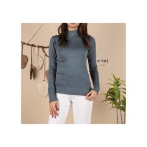 بلوزة خريفية للنساء لون سكني غامق من Sami Boutique