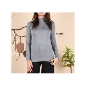 بلوزة خريفية للنساء لون سكني فاتح من Sami Boutique