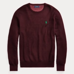 بلوزة شبابية من بولو رالف لورين صوف ناعم DMC قبة مدورة لون خمري