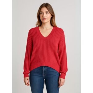 بلوزة صوف للنساء لون أحمر