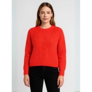 بلوزة صوف للنساء لون أحمر