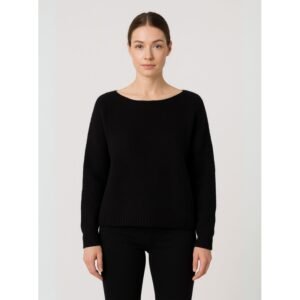 بلوزة صوف للنساء لون أسود