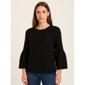 بلوزة صوف للنساء لون أسود