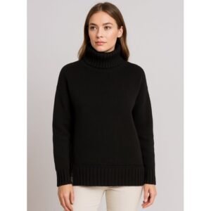 بلوزة صوف للنساء لون أسود