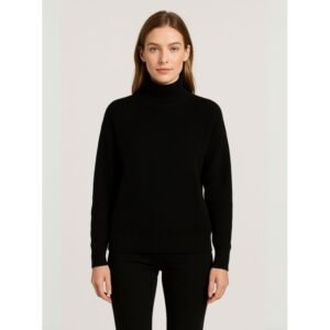 بلوزة صوف للنساء لون أسود