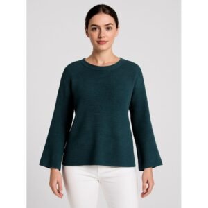 بلوزة صوف للنساء لون تركوازي