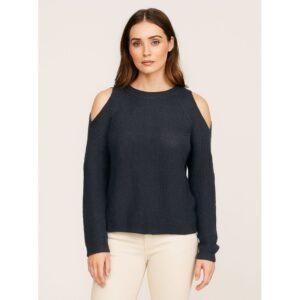 بلوزة صوف للنساء لون رمادي