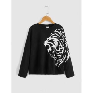 بلوزة فوتر خفيف لون اسود وابيض