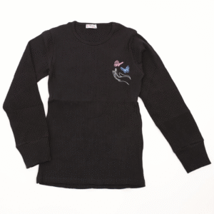 بلوزة قطن للأطفال ربيعية لون أسود